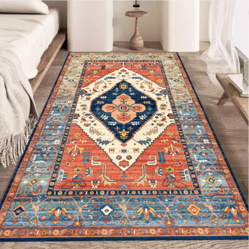 【新疆包邮】60*160cm水晶绒美式复古风卧室玄关阳台走廊地毯床边毯