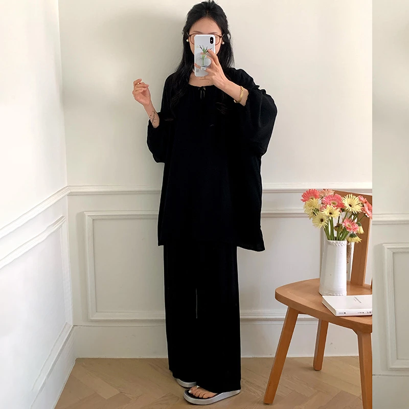 【新疆包邮】送发圈睡衣女春秋款棉绸薄款家居服可外穿可穿棉绸夏装