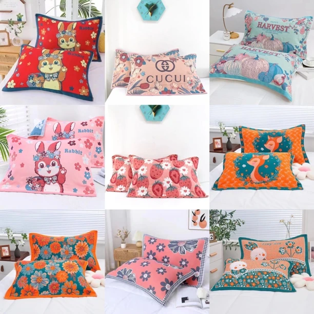 【单条装大枕巾】纱布大枕巾一条随机加大枕头巾加厚八层柔软透气