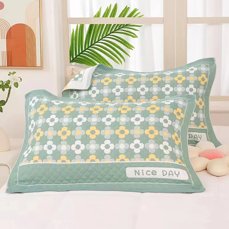 一对装多层纱布枕巾成人亲肤柔软吸汗透气加厚学生情侣枕头巾家用