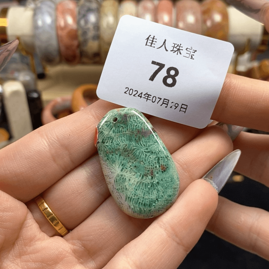 硅化珊瑚（珊瑚玉）颈饰未镶嵌78