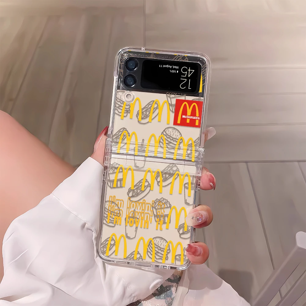 麦当劳三星ZFlip345手机壳ZFold适用华为P50PocketS硬OppoN3折叠V