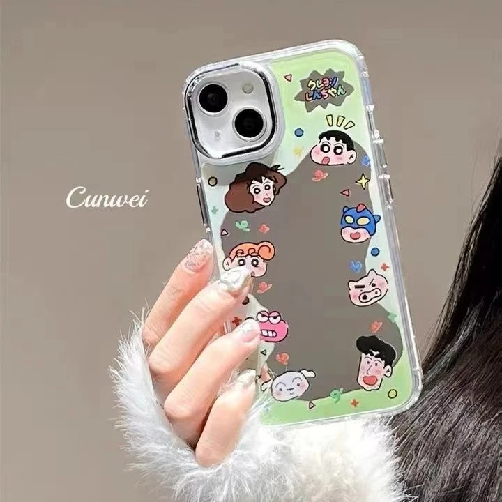 可爱卡通头像镜面iphone14手机壳苹果13promax防摔11/12高级感7/8