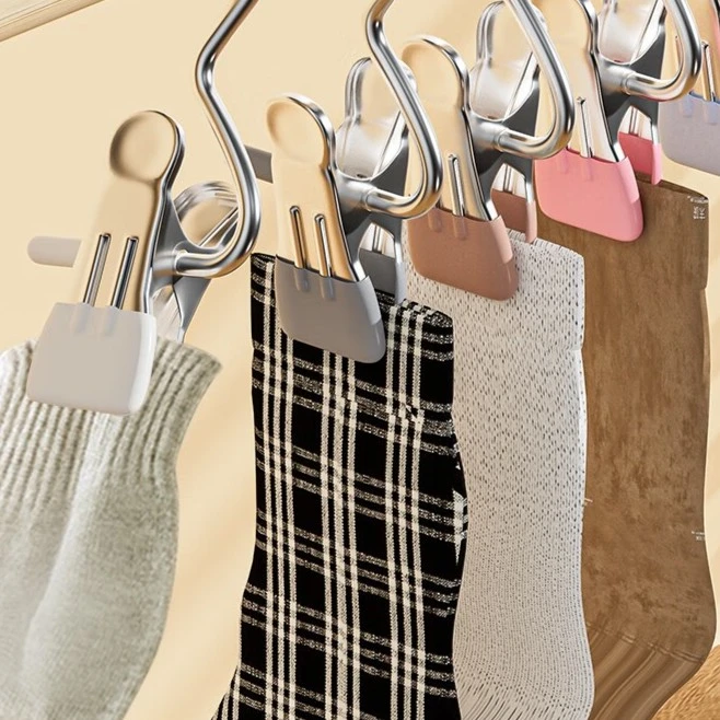 逸铭多功能带挂钩夹子不锈钢夹裤子裙子便携收纳金属晾衣夹衣服架