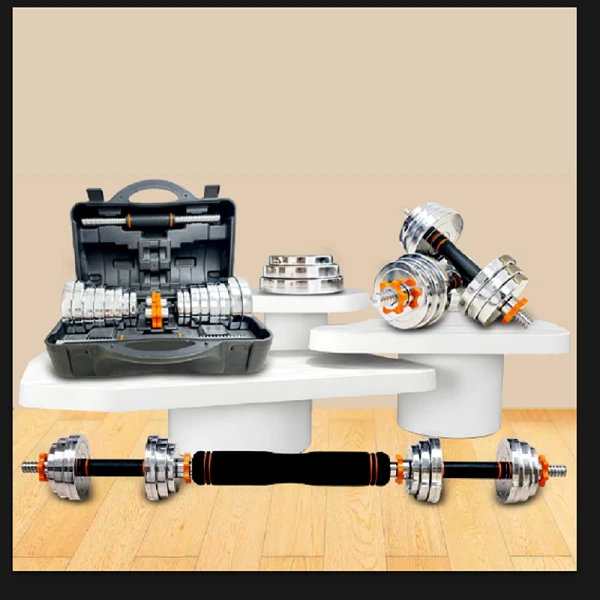 佳力士纯钢哑铃杠铃七层电镀工艺调节重量运动防出汗打滑精钢哑铃