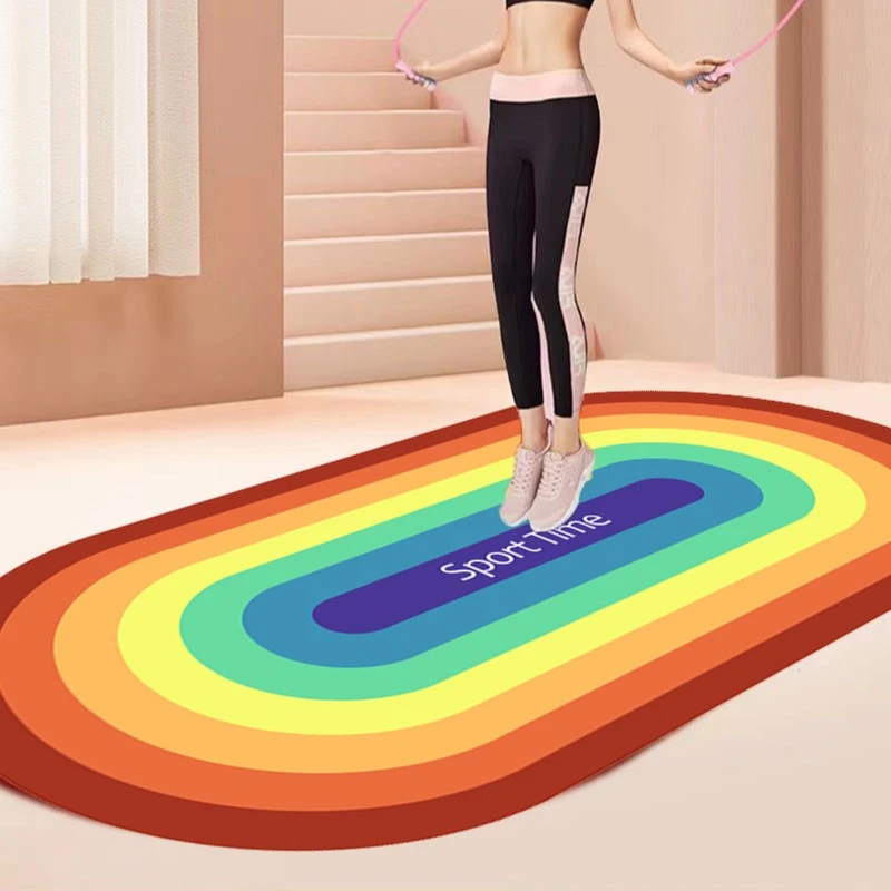 升级胶条跳绳地垫隔音减震防滑跳操彩虹家用健身垫子运动瑜伽垫