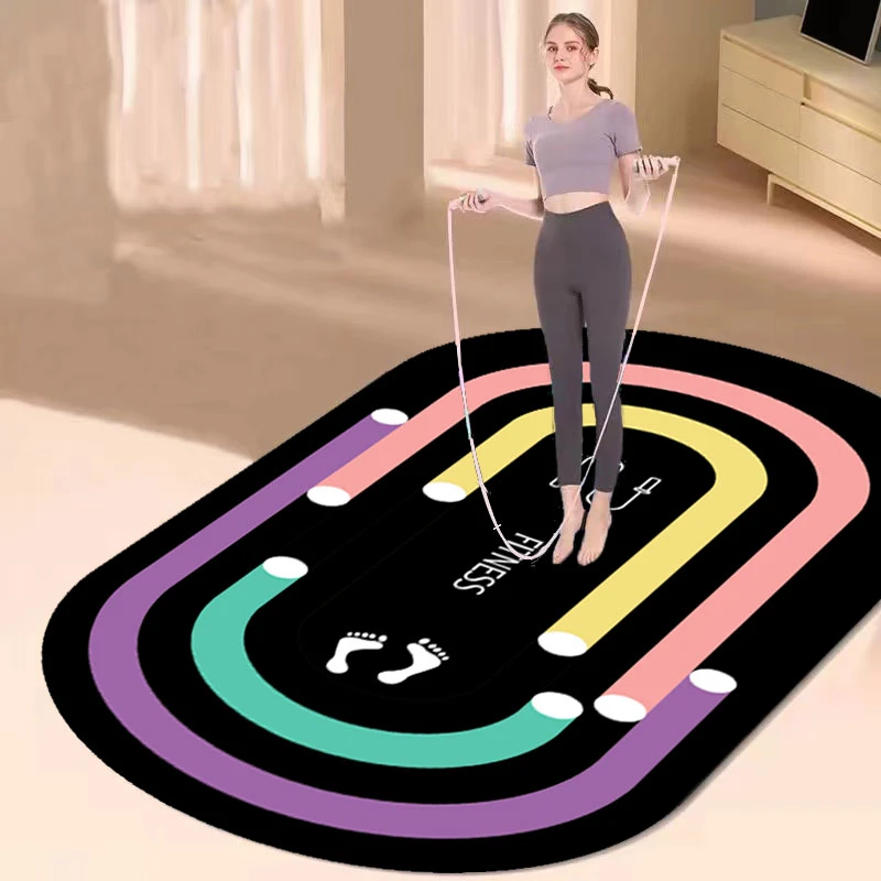 升级胶条底跳绳地垫隔音减震防滑跳操练舞家用健身垫子运动瑜伽垫