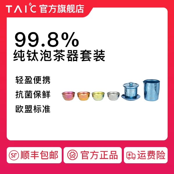 TAIC纯钛功夫茶具套装家用简约现代花茶壶过滤红茶泡茶器茶杯茶具