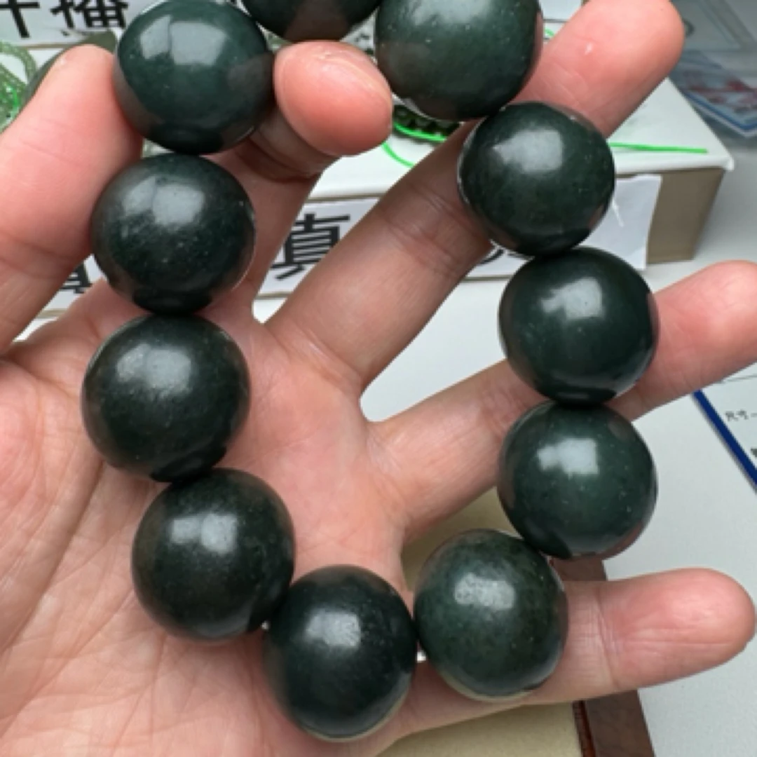 天然和田玉手串卡21mm