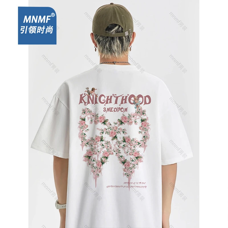 mnmf短袖新款简约白色必备谁穿谁宽松显瘦t恤男时尚男装半袖上衣