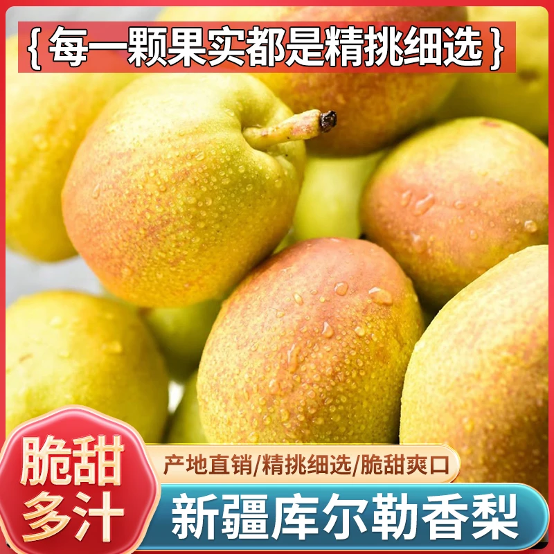 正宗新疆特产库尔勒香梨净重5斤装100-120g产地直发脆甜皮薄多汁
