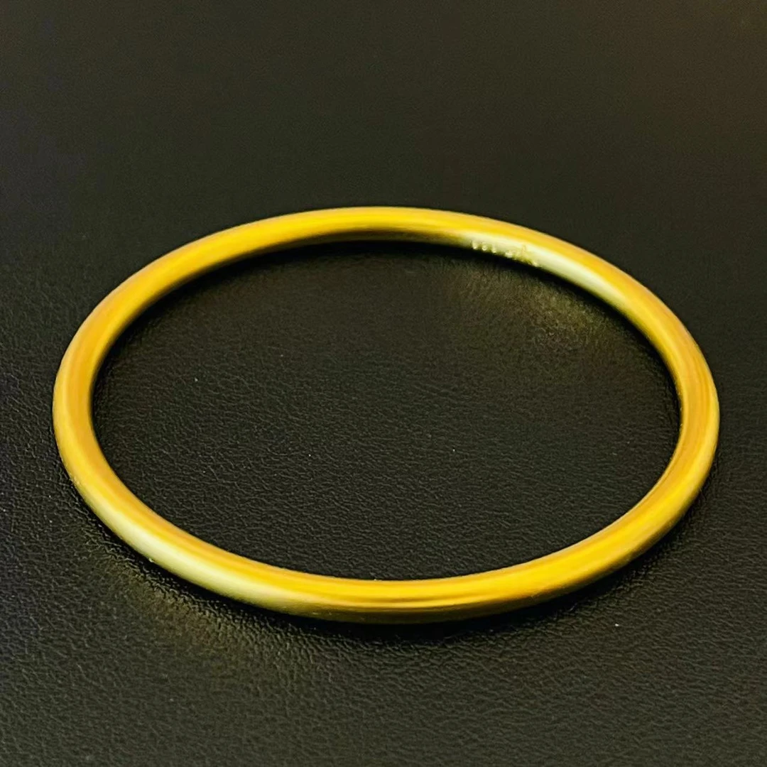 晶逸秋  高定版卡4古法简约手镯实心素款