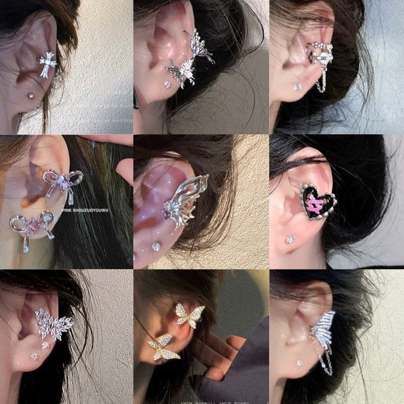 甜酷高级感简约耳夹无耳洞女新款潮耳骨夹通勤百搭学生耳饰