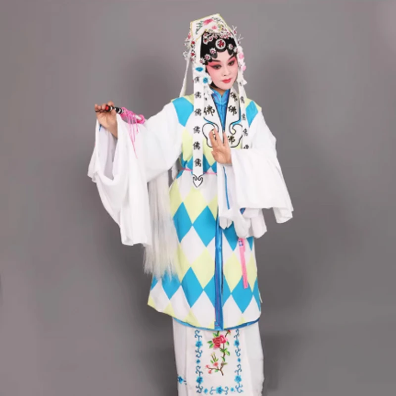 戏曲京越戏剧尼姑坎肩师太坎姑子坎古装戏服小道姑衣服桃花庵帽子