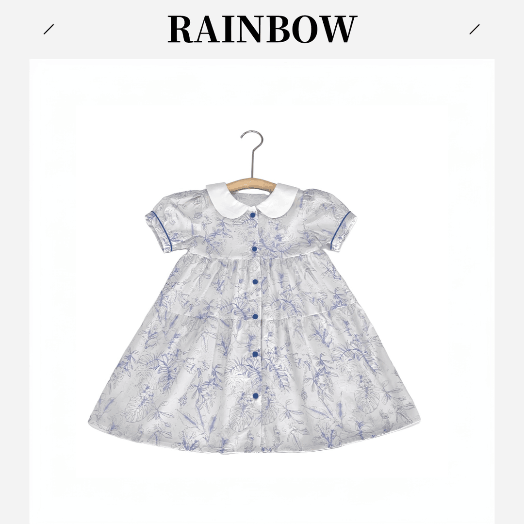 [夏·空墨竹]儿童国风水墨画连衣裙R2042