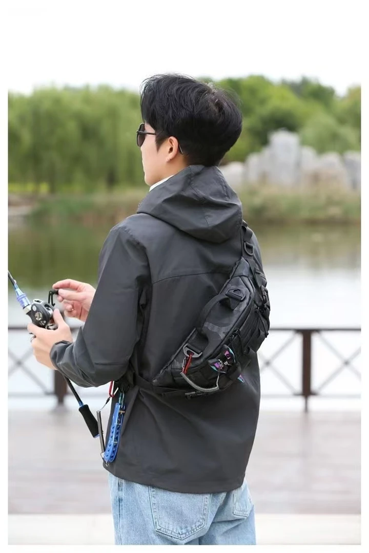 【超梵路亚】新款男女运动腰包多功能骑行防水微物路亚钓鱼小包