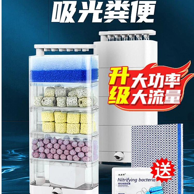 爬将军【新奇宠物】乌龟过滤器龟缸低水位养龟水循环净水器吸粪过滤