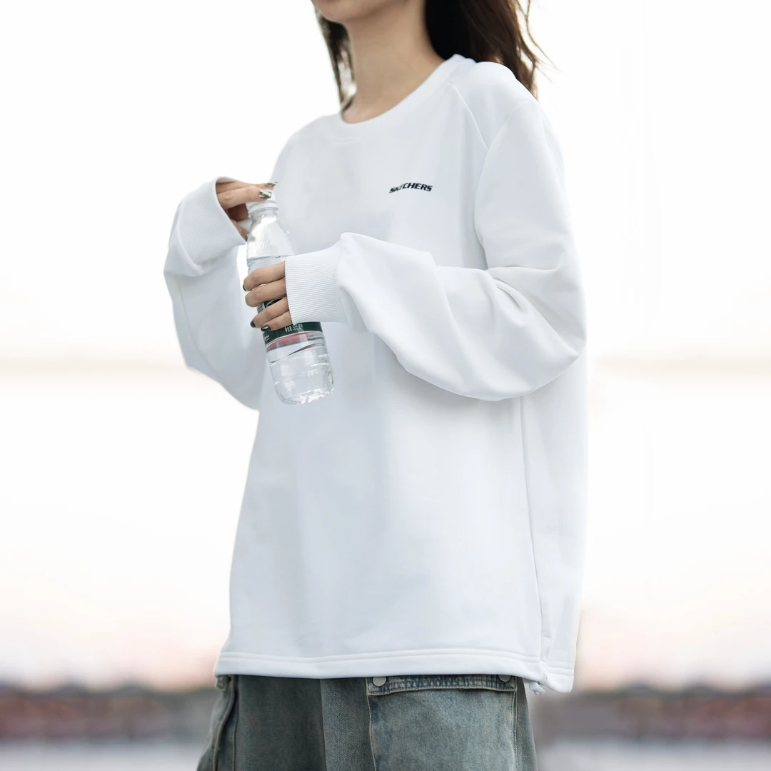 SKECHERS/斯凯奇2024情侣秋冬圆领卫衣（P424M221)休闲运动长袖