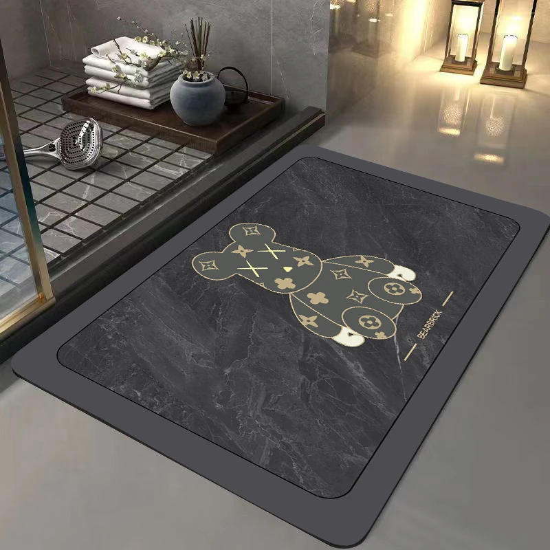 入户门口硅藻泥地垫吸水防滑浴室脚垫玄关卫生间大尺寸全铺地毯