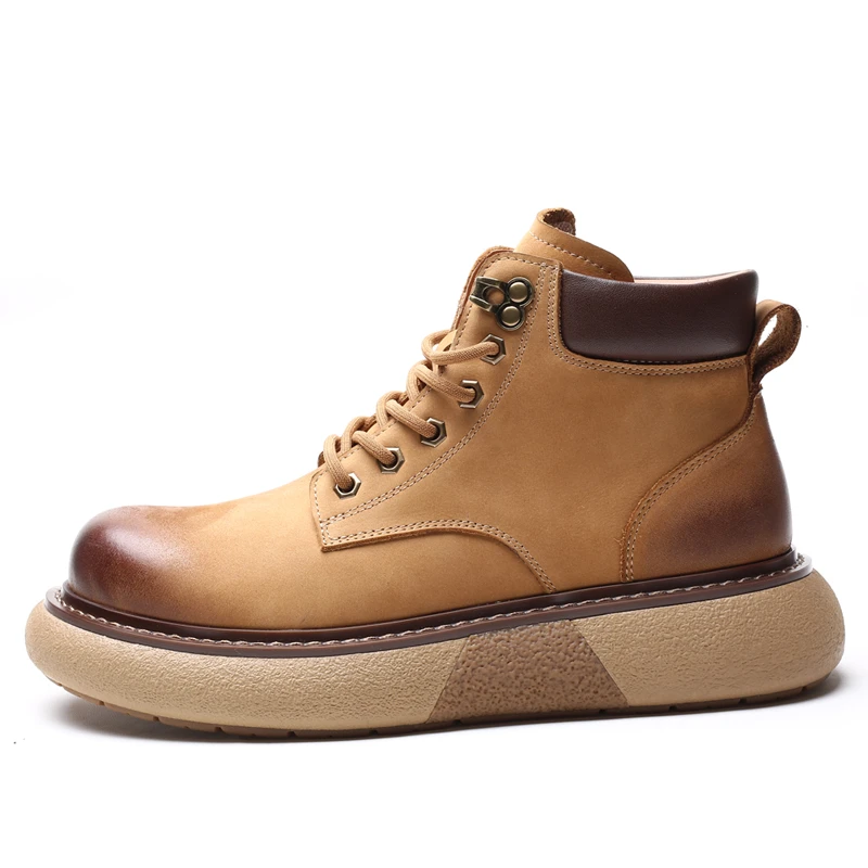 2024秋季新款时尚百搭真皮复古英伦风高帮潮流马丁靴皮鞋85603