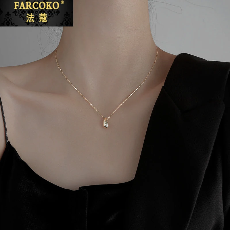 法蔻项链女生简约水滴吊坠女项链锁骨链情人节生日礼物送女友老婆