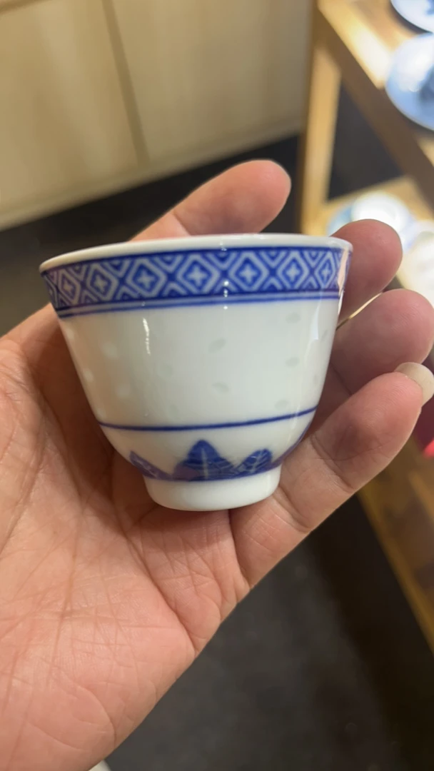 70年代光明瓷厂玲珑茶杯主人杯陶瓷