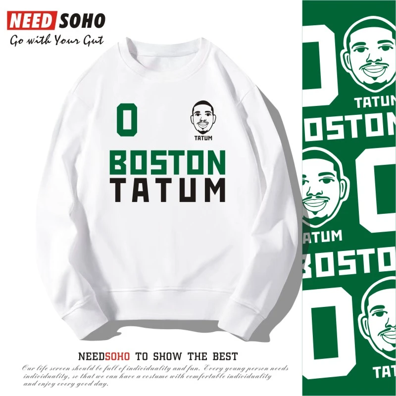 凯尔特人卫衣长袖圆领篮球衣服塔图姆杰伦布朗0号7号加绒春秋冬款