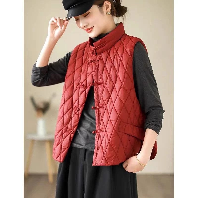 女士羽绒马夹背心外穿秋冬2024新款大码休闲显瘦马甲外套