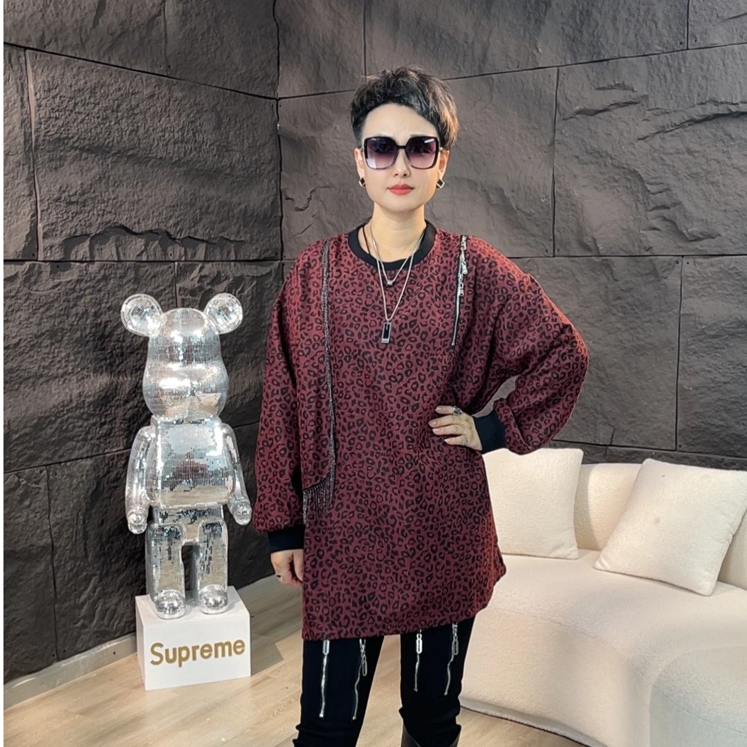 韩版卫衣2024年秋季新款不规则拉链装饰流苏套头宽松慵懒套头卫衣