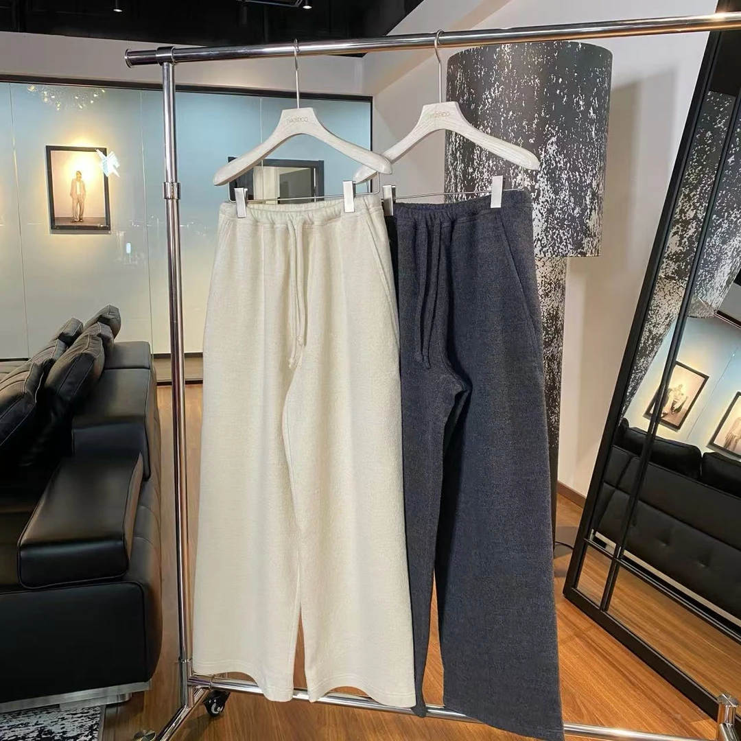 MNFK 新款 三线拼接 粗纺羊毛抽绳裤 K0581