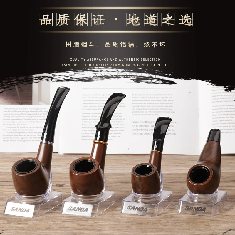 复古加厚热销树脂烟斗耐用铁锅循环过滤可拆洗经典烟斗男士礼品