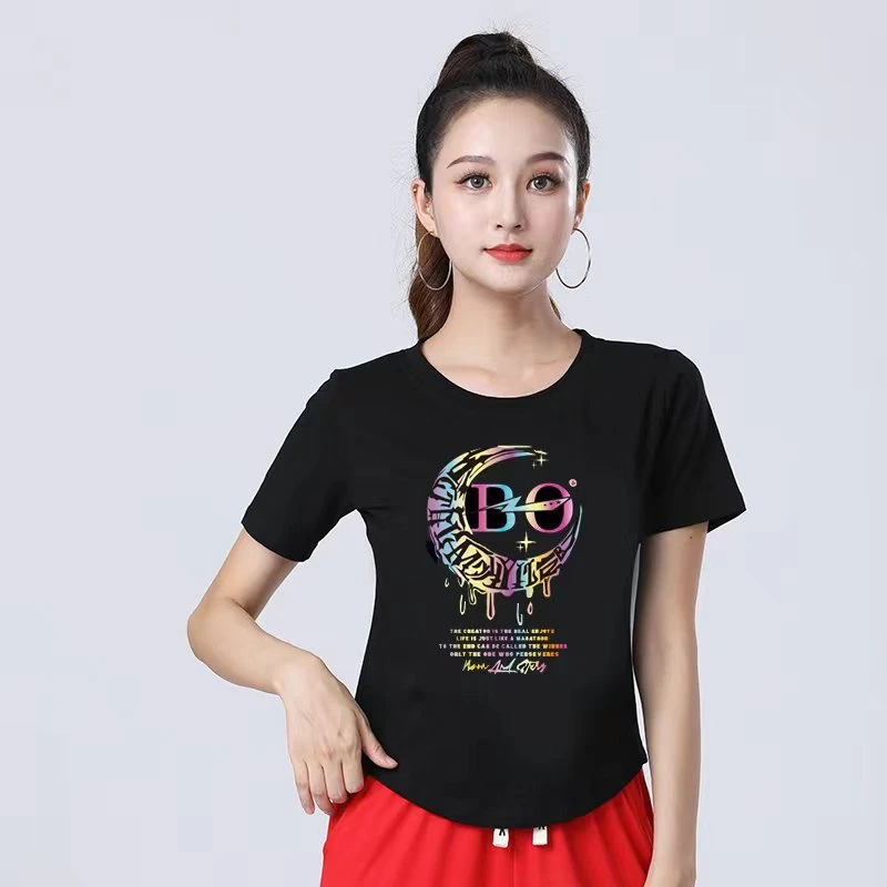 【季末清仓/断码不补】2024女士夏季运动健身广场舞爆款炫彩短袖T恤