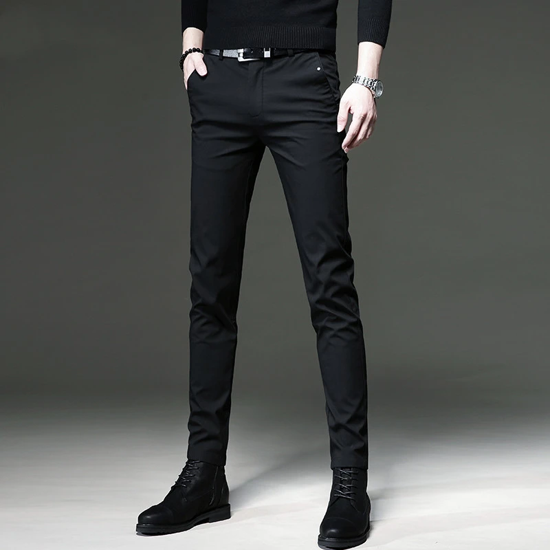 2025秋冬新款男士休闲裤弹力修身小脚商务西裤韩版潮流长裤子男潮