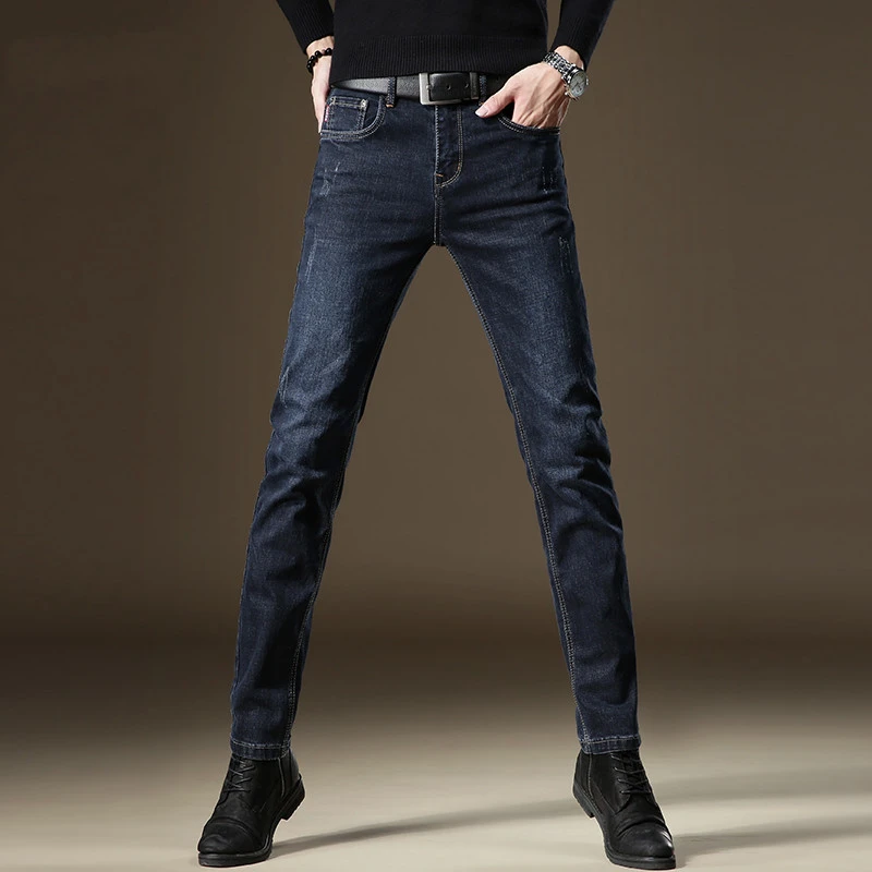 男装弹力潮牌时尚牛仔裤男款潮流秋冬新款男士裤子修身小脚男裤子