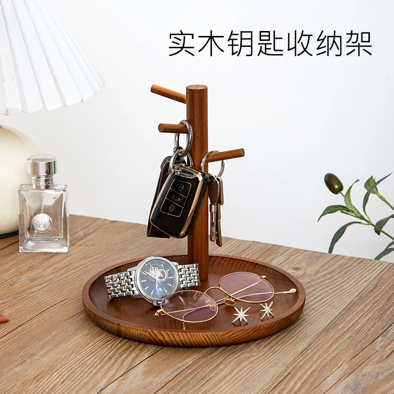 首饰架进门钥匙挂架玄关架子多功能置物架桌面收纳盒展示架挂钥匙