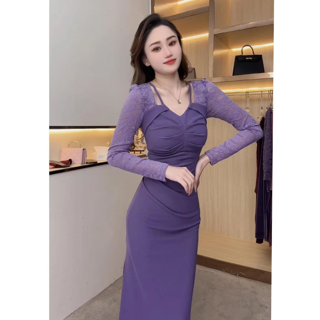 【周周】秋冬上新收腰显瘦修身气质女神时尚百搭连衣裙SZZWW406322