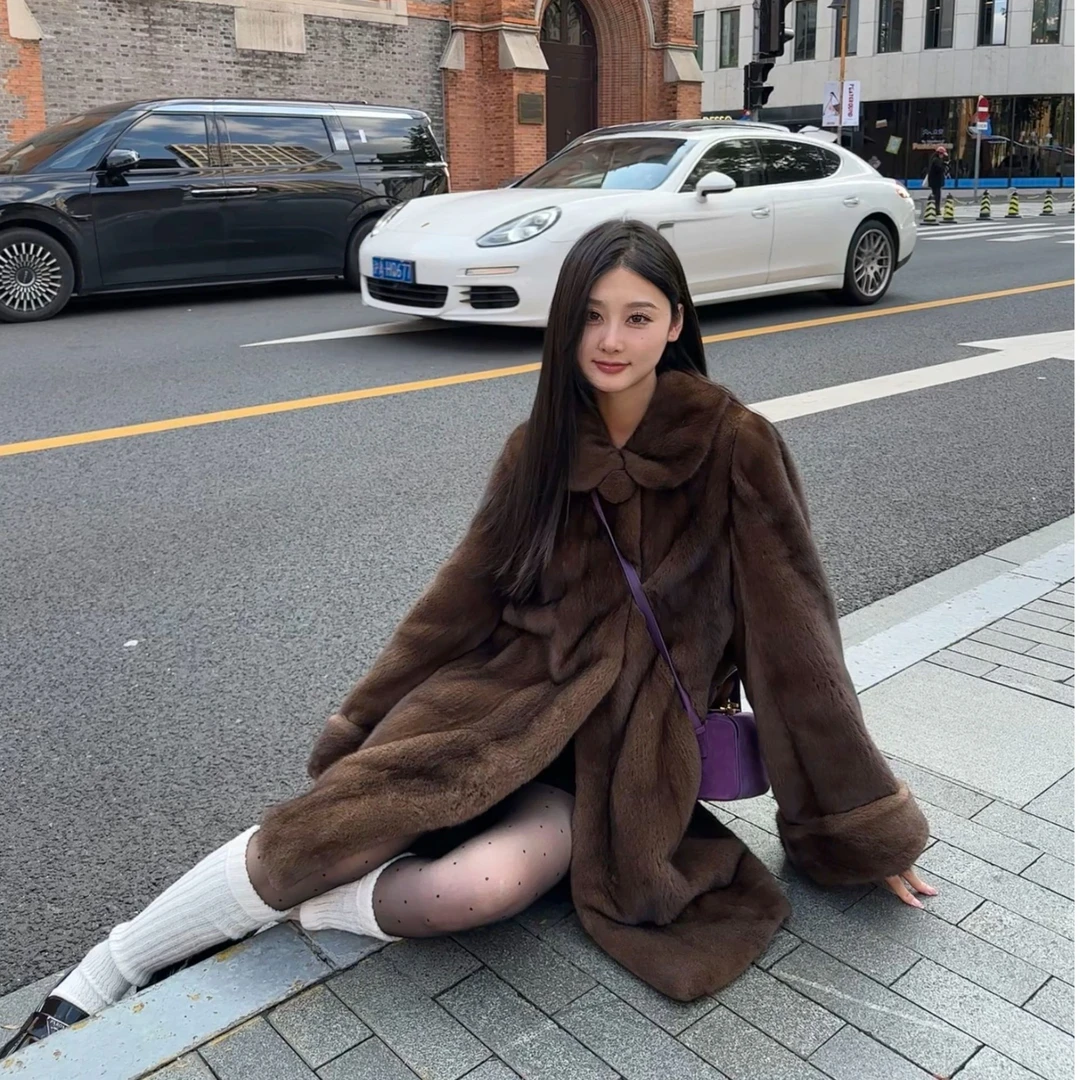 白鹿鹿家【麦麦】设计师款百搭貂皮外套