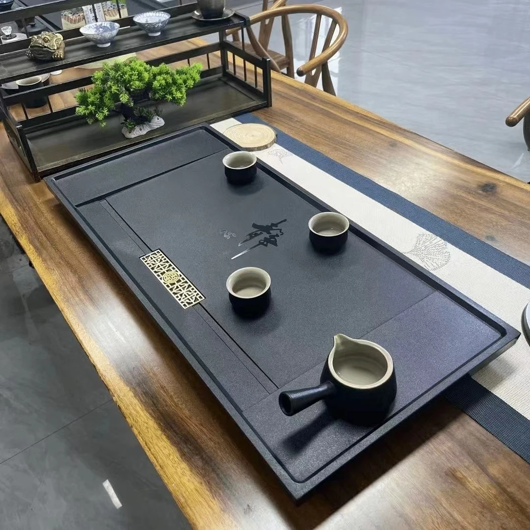 80*37*2.8新款静心石茶盘家用办公两用客厅阳台直排下水简约质朴