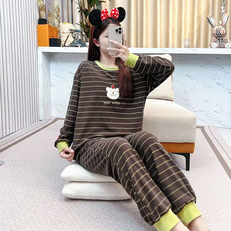 【德绒保暖】睡衣女冬2024新款卡通甜美长袖美拉德外出家居服DK 149