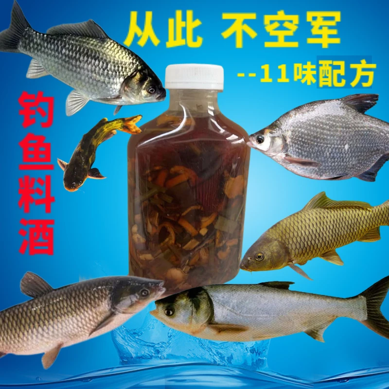 泡好钓鱼11君子中料酒野钓黑坑泡窝料酒米谷麦玉米添加饵料鱼饵