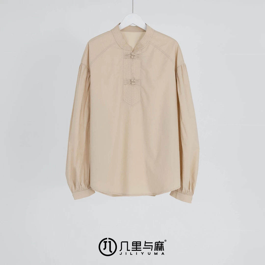 （几里与麻）国风纯色复古气质百搭衬衫 衣长68 胸围118 1013161