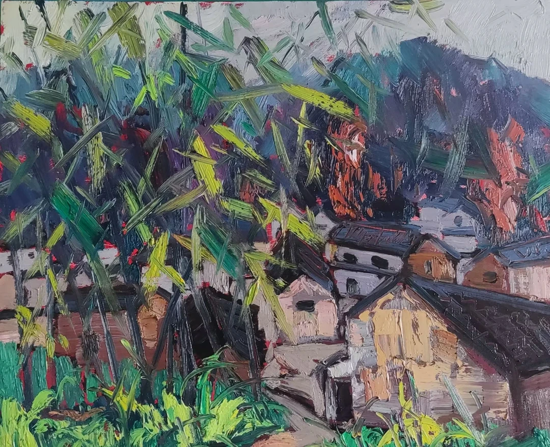 写生油画，纯手工油画，规格50*60