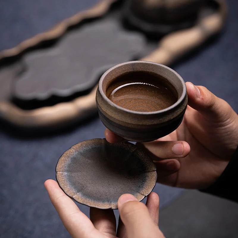 陶瓷粗陶主人杯单杯日式茶道手工茶杯复古茶碗功夫茶品茗杯定制