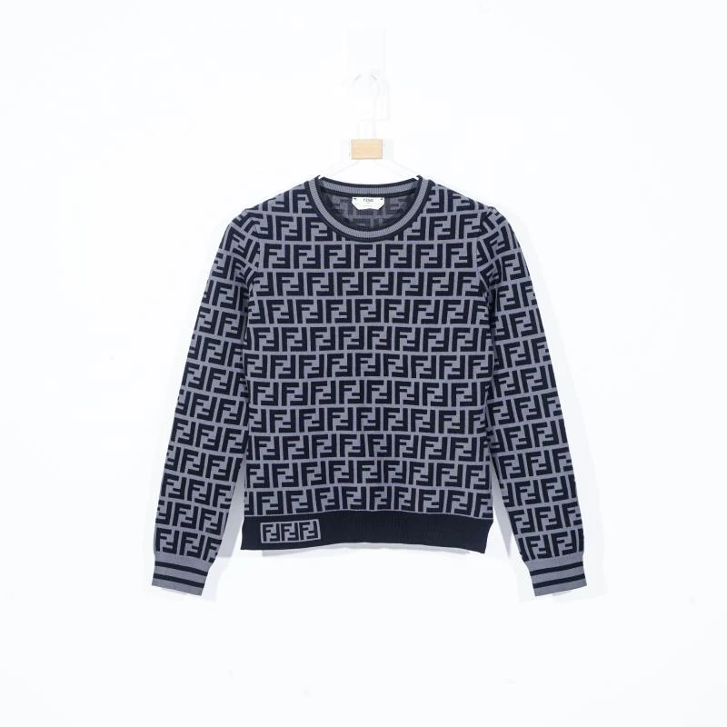 99新 Fendi 芬迪 老花灰色针织衫长袖 /ZB23040940