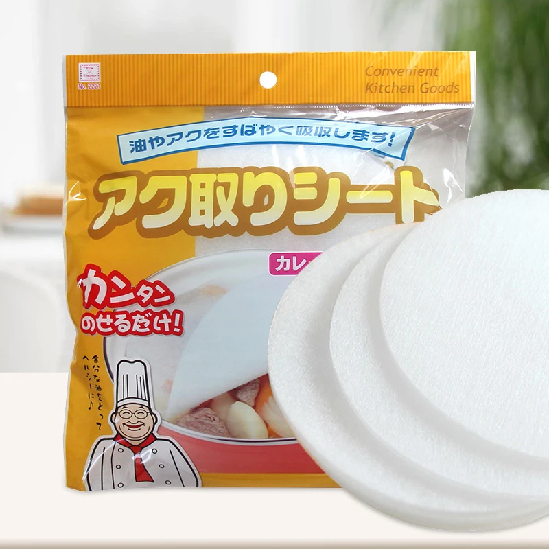 日本吸油纸煲汤滤油膜厨房去油食品烘焙纸吸油膜12片/包