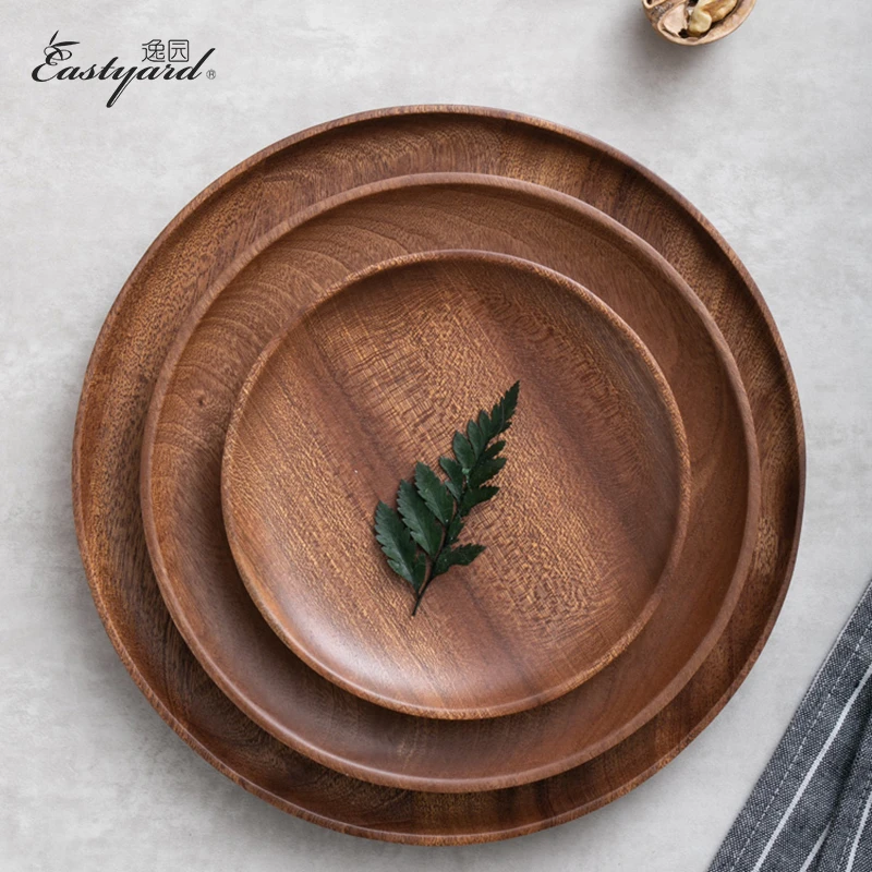 【逸园】进口乌檀木整木水果盘干果盘家用多规格简约创意糖果盘