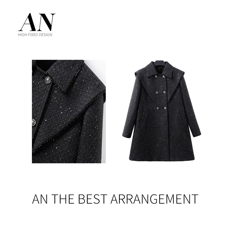 AN定制【暖莎】设计师款百搭轻奢法式洋气羽绒服外套AW2311064