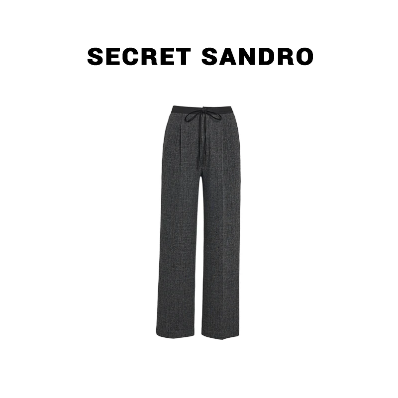【舒服裤】【多娜&Secret Sandro粉丝专享】黑色毛呢裤 K83213125N