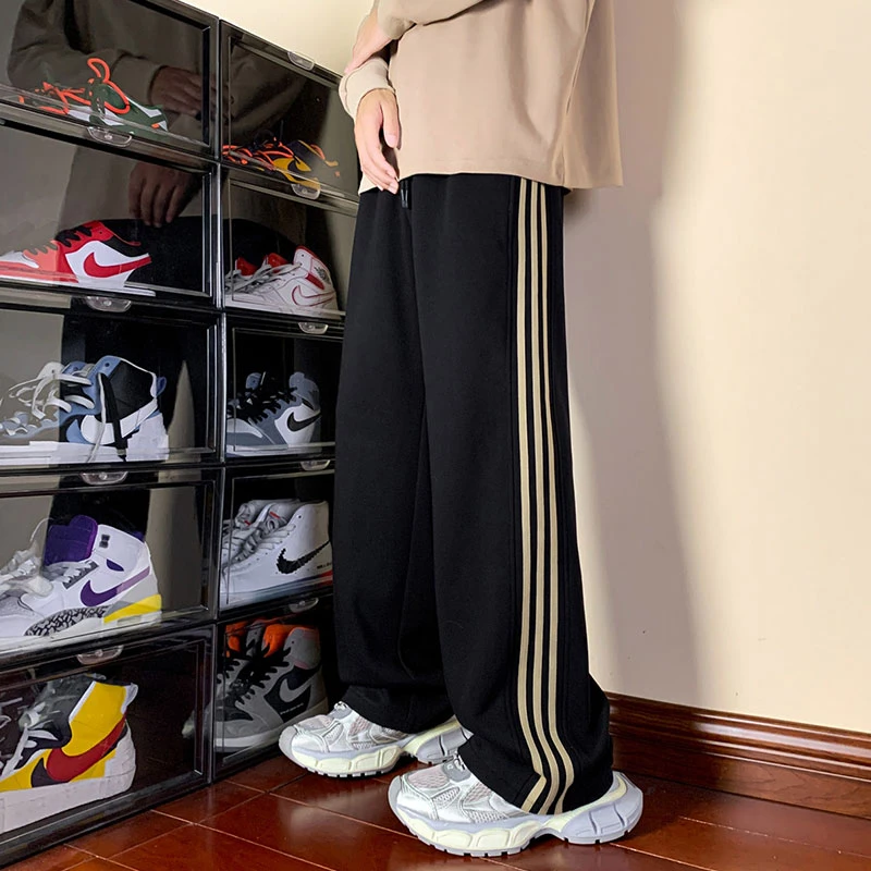 三条杠条纹潮牌休闲裤秋季新款运动卫裤潮流高街百搭宽松直筒裤