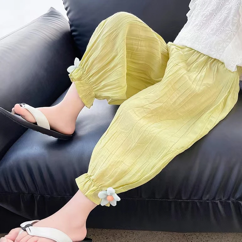 女童裤子洋气休闲夏季薄款透气宽松韩版宝宝小童防蚊灯笼裤阔腿裤